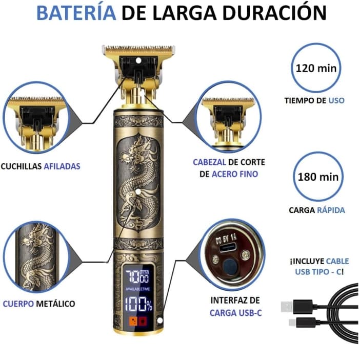 DALING Tondeuse Cheveux Rechargeable Professionnelle Avec Ecran LCD 1500 mAh 3