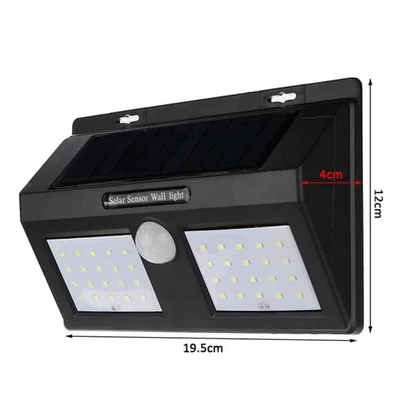 Lampe Solaire Murale 40 LED Puissant Avec Détecteur De Mouvement