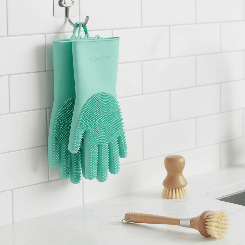 Gants Magiques en Silicone Multi-usages avec Brosse Intégrée – Nettoyage Haute Performance