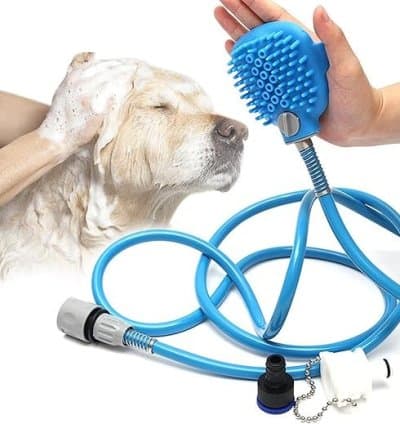 Pulvérisateur de douche pour chien avec brosse