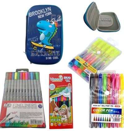 Trousse à crayons 3D Dinosaure 39 pièces