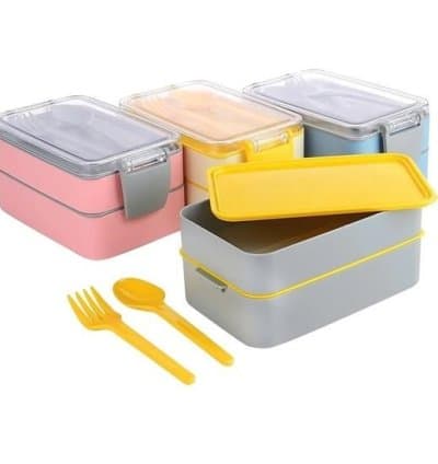 Boite à goûter deux étages avec couverts TITIZ