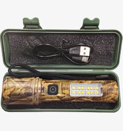 Lampe Torche LED, 5 Modes Haute Luminosité Rechargeable USB pour la Randonnée, le Camping,