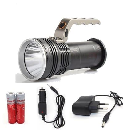 Lampe torche LED rechargeable super lumineuse en alliage d’aluminium avec 3 modes d’éclairage