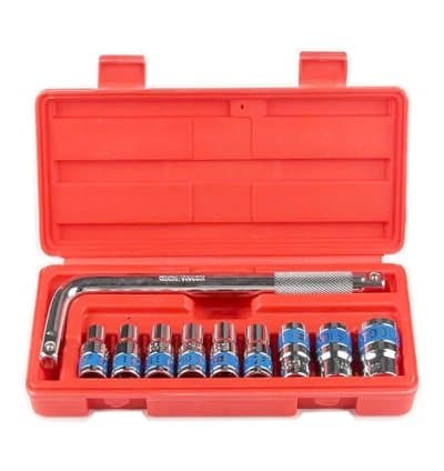 Jeux De Douilles 1/2″ & Rallonge Forme L 10 PCS