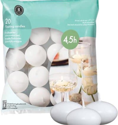 Lot de 20 bougies flottantes