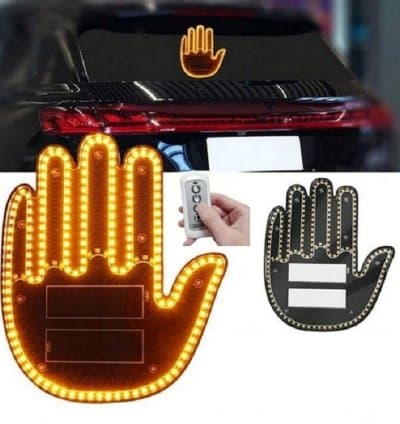 Lumière De Doigt LED De Voiture 3 Modes Gestuels Autocollant LED Avec Télécommande