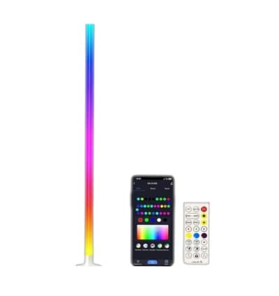 Lampadaire LED d’Angle, Lampe sur Pied RGB 150cm avec APP Contrôle et Télécommande