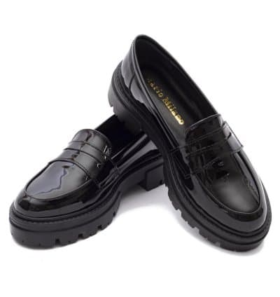 Derby Azur Noir Vernis Mario Milano