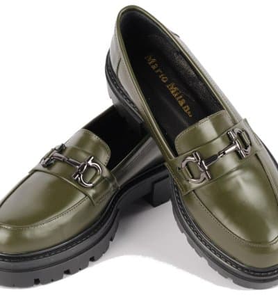 Derby Violette Vert Cuir Mario Milano