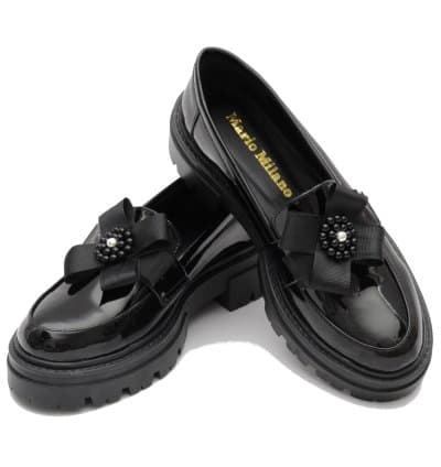 Derby Iris Noir Vernis Mario Milano