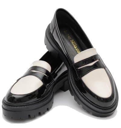 Derby Tulip Noir/Beige Vernis Mario Milano