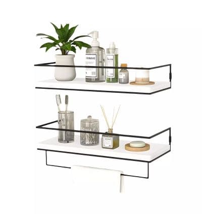 Kit Etageres Murales Noir/Blanc Bois & Metal