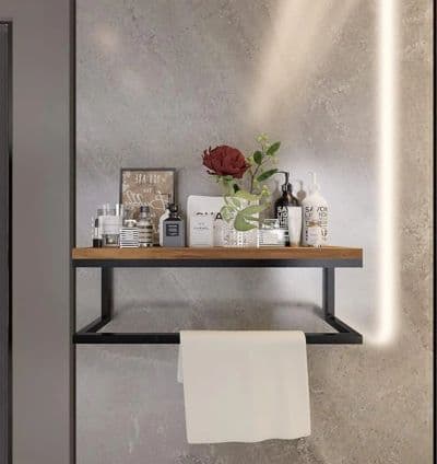 Porte-Serviettes Mural avec Étagère – Modèle Roma