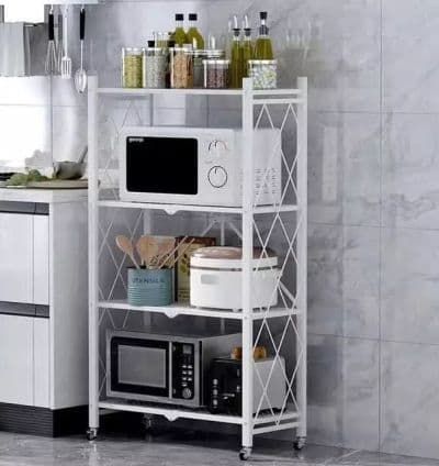 Etagere de Rangement en Metal avec Roues – Blanc