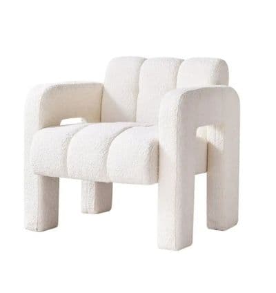 Fauteuil Aura en Tissu Bouclette – Élégance et Confort