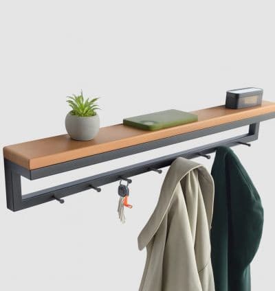 Porte Manteaux Mural avec Etagere STARK 6 Crochets