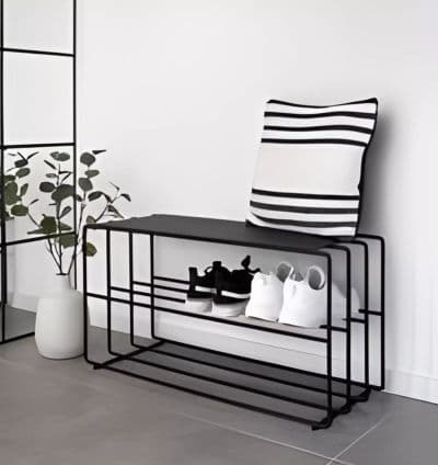 Porte chaussures Metal Noir