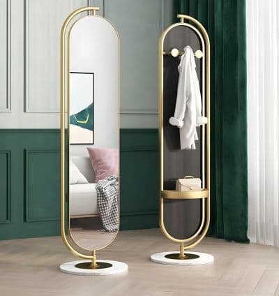 Miroir Sur Pied Dore ALVANA