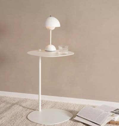 Table D’appoint En Metal Blanc