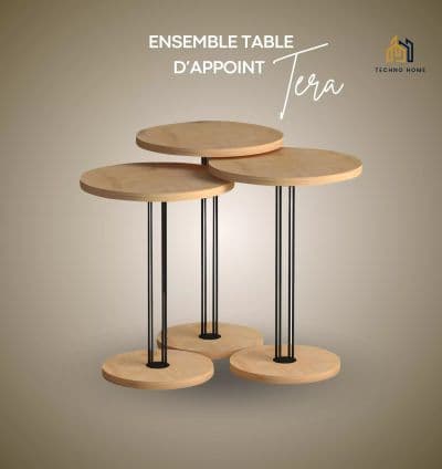 Ensemble Table d'Appoint Tera Beige