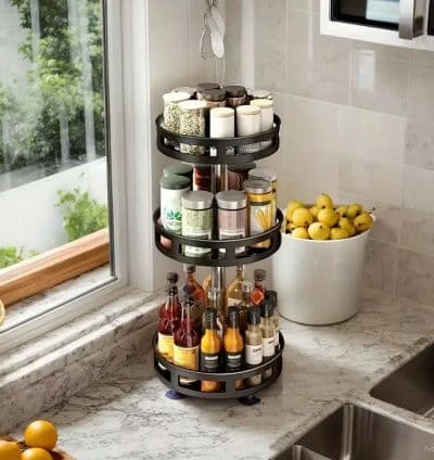 Etagere de Rangement Rotative a 3 Niveaux