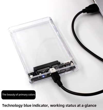 Boitier externe 2.5″ HDD USB 3.1 transparent avec câble