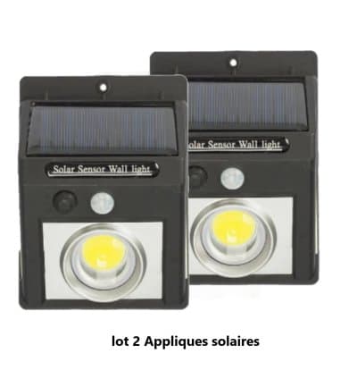 Lot de 2 Appliques mural solaires