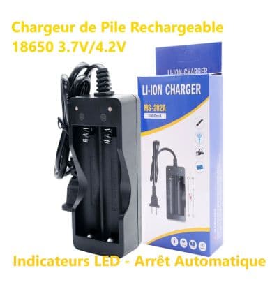 Chargeur de pile 3.7V – 4.2V 18650 MS202A