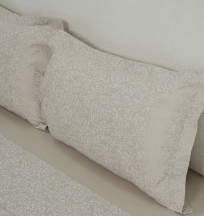 Parure de lit jacquard tissé beige