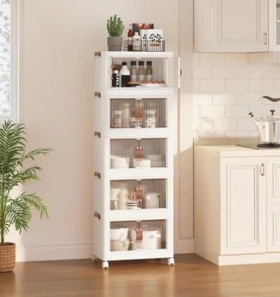 Armoire de rangement en PVC blanc