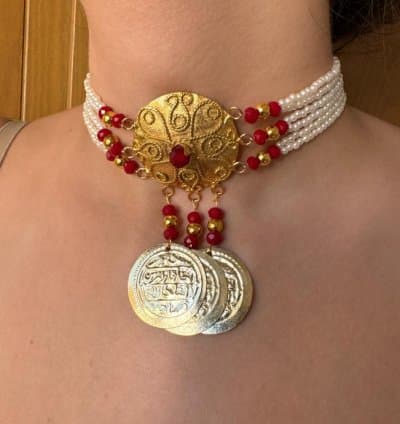 Collier Tlila courte rouge