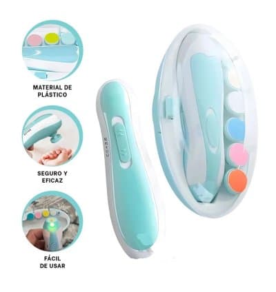 Lime à Ongles Électrique pour Bébé, Faible Bruit avec 6 Têtes de Ponçage