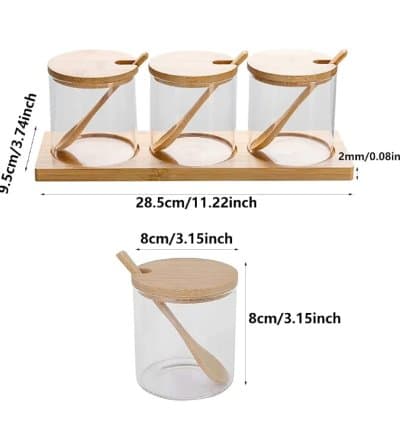 Set de 3 bocals en verre
