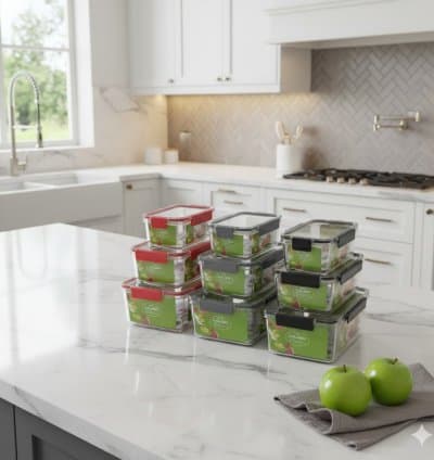 Lot de 3 boites de rangement en plexi alimentaire