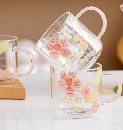 Lot de 2 mug en verre cherry 250ml