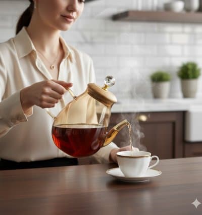 Théiere en verre doré 1000ml