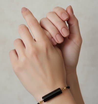 Bracelet cordon noir cylindre