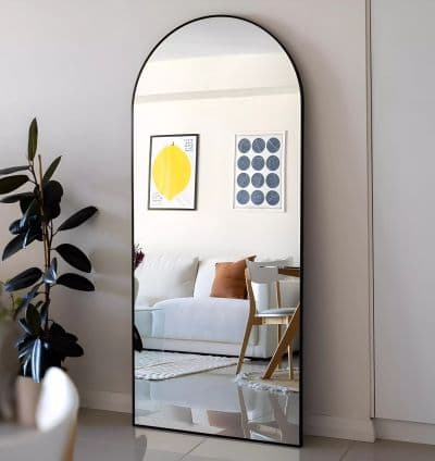 Miroir Arque 170x70 cm – Cadre en Metal Noir (À Poser)