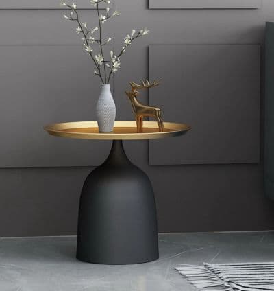 Table de Cafe VELORA Noir & Dore (40 × 47 cm)