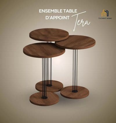 Ensemble Table d'Appoint Tera Marron
