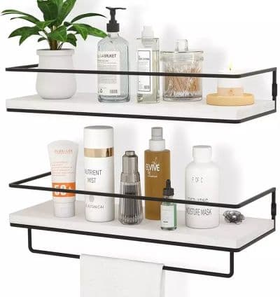 Kit Etageres Murales Noir/Blanc Bois & Metal