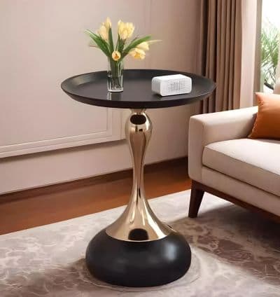 Table de Cafe LUNARA Noir & Dore (40 × 55 cm)