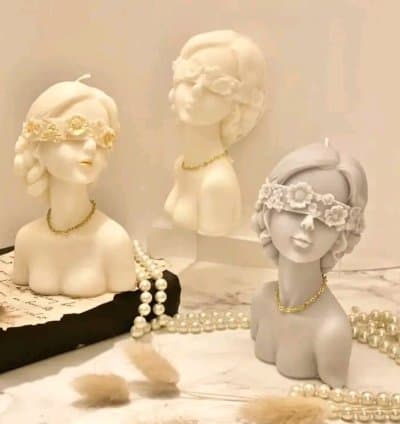 Bougie femme avec cire naturel