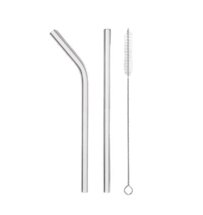 6 pailles en verre avec brosse