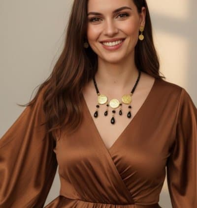 Collier 3 lira noir