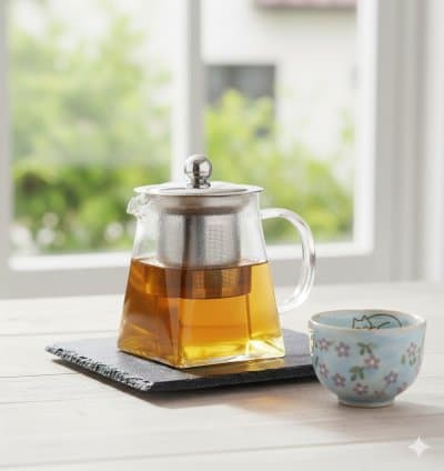 Théière en verre résistante au chaleur 750ml