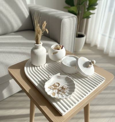 Un set decoratif en plâtre 5 pièces