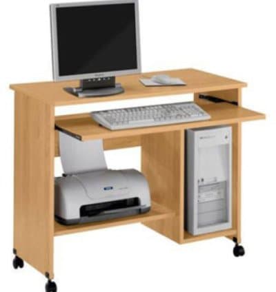 Bureau Informatique Mobile Avec Roulettes – (A342)