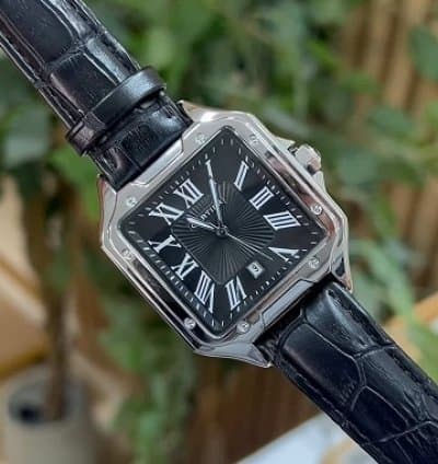 Montre classique chic en cuire Cadrant En acier Inoxydable water résistant